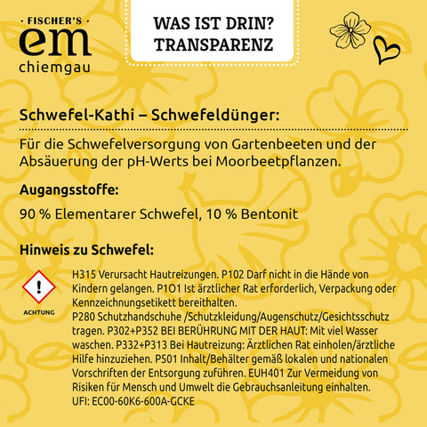 Schwefel-Kati Schwefeldünger Moorbeetpflanzen-Inhaltsstoffe